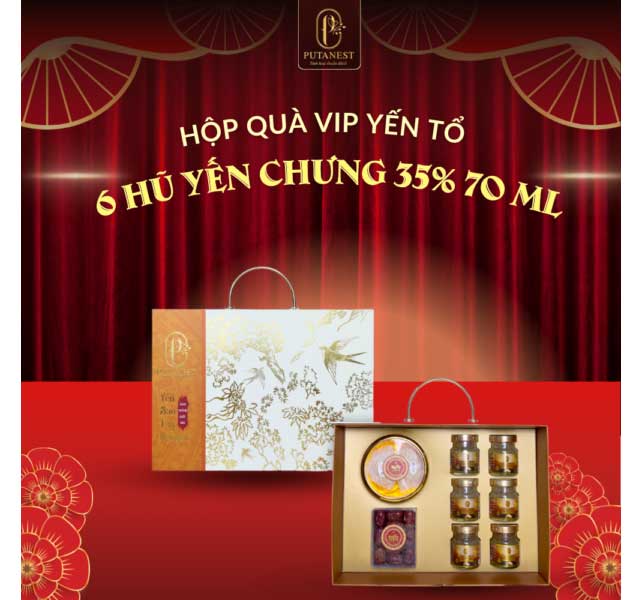 Hộp quà Yến Tổ VIP 2 + Yến chưng Đông Trùng Hạ Thảo 35%